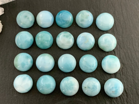 Larimar round 9mm cabochon