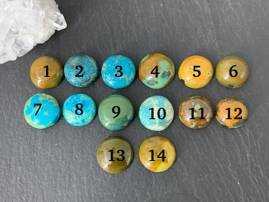 Tibetan Turquoise round 9-10mm cabochon