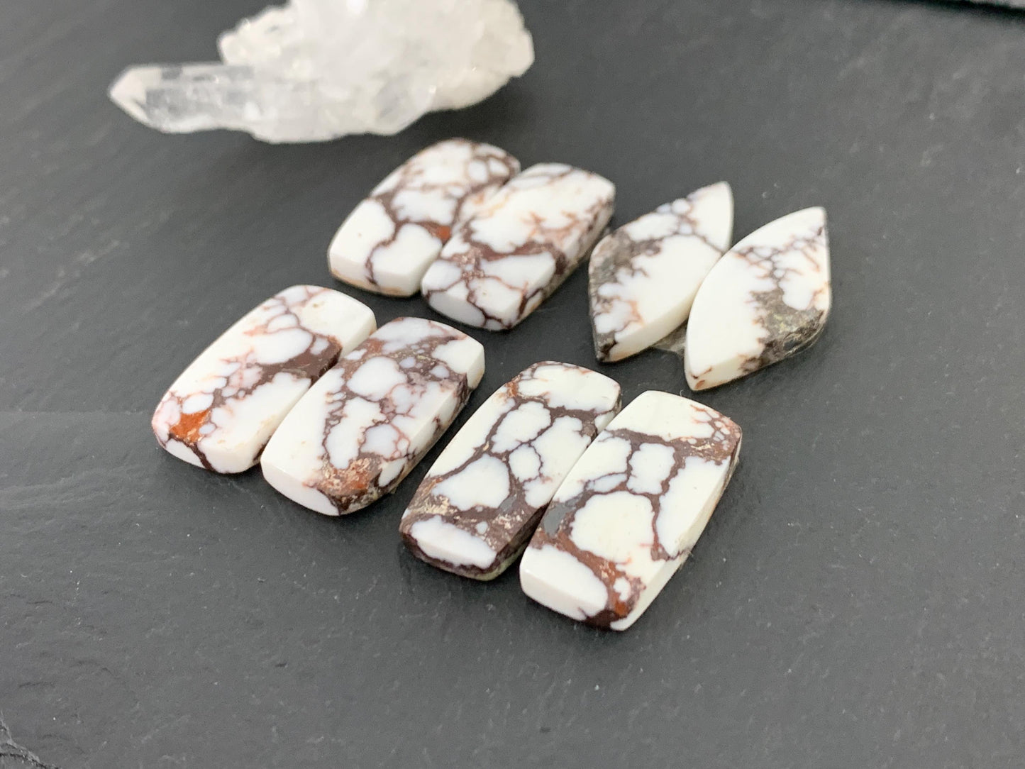 Wild Horse Jasper 22-26mm long cabochon pair