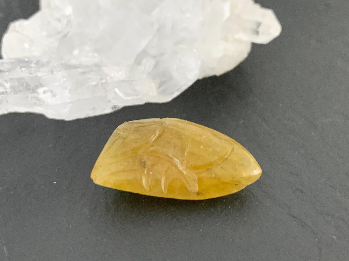Carved Tourmaline 11x17x5.5mm cabochon