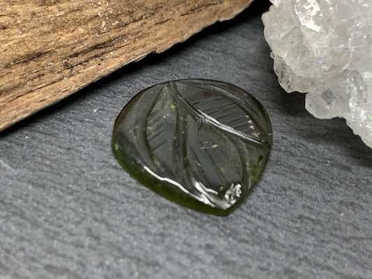 Carved Tourmaline 16x16x2mm cabochon