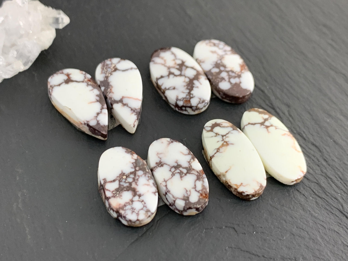 Wild Horse Jasper 19-22mm long cabochon pair