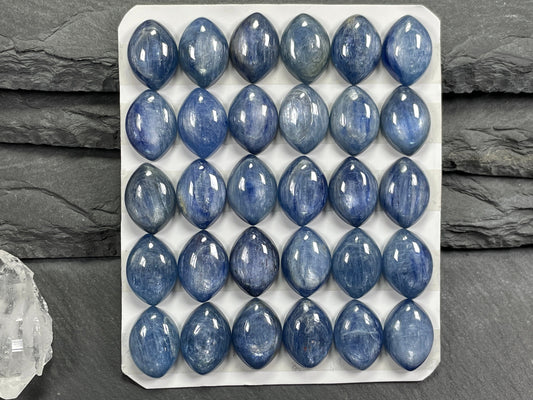 Blue Kyanite marquise 10x14mm Cabochon - Calibrated cabochons