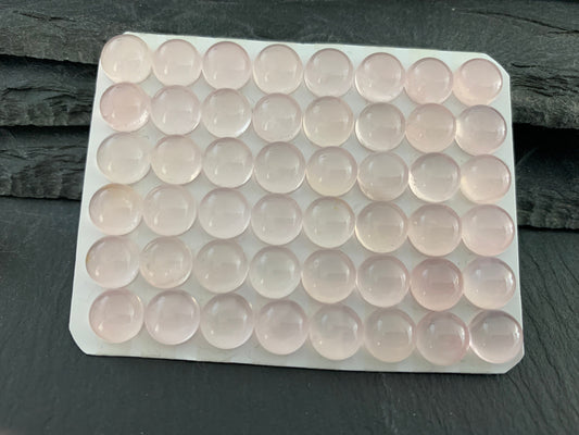 Rose Quartz round 8mm cabochon - Calibrated cabochons