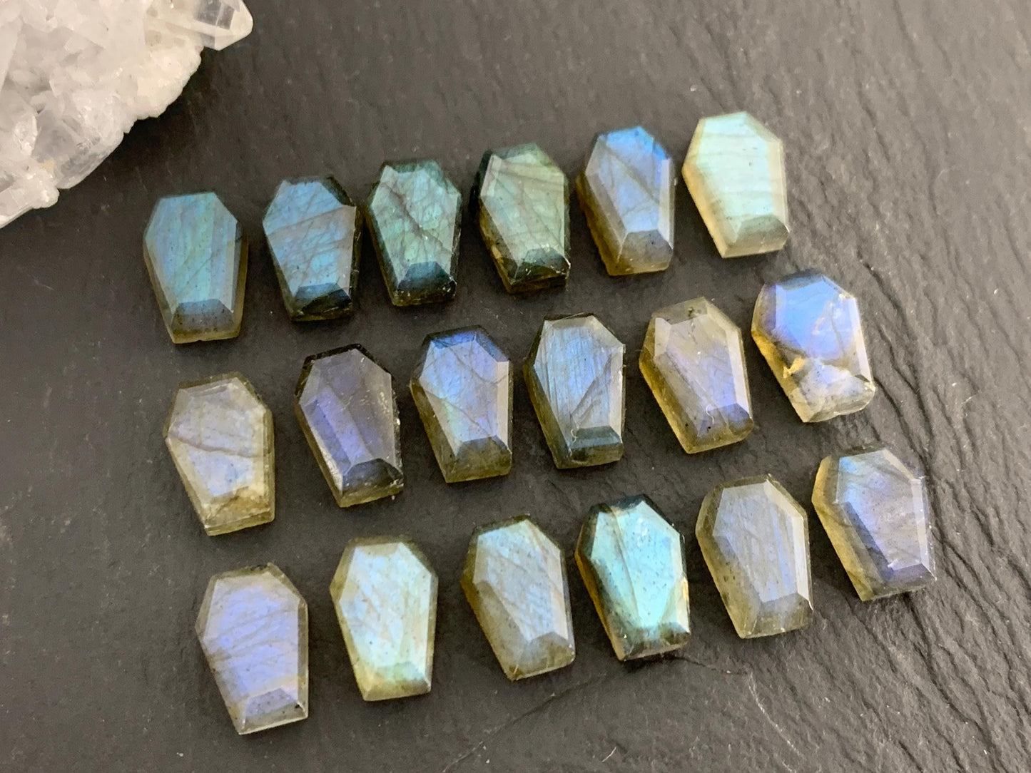 Labradorite Coffin 7x10mm Cabochon - Small Earrings Size Coffins