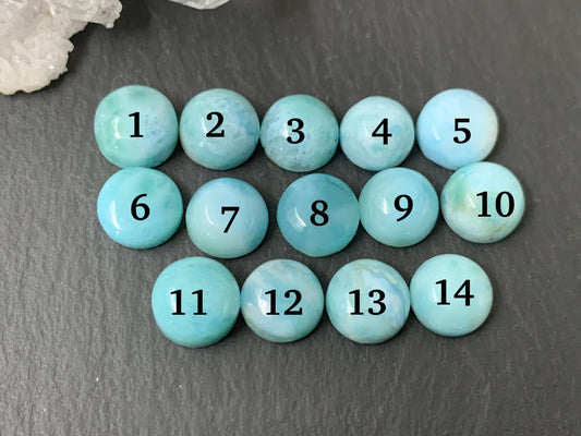 Larimar round 8mm cabochon
