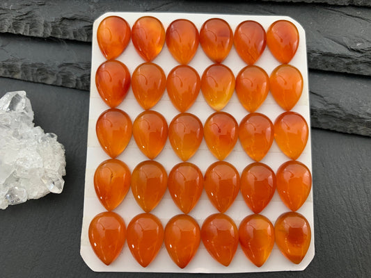 Carnelian pear 10x14mm cabochon - Calibrated cabochons