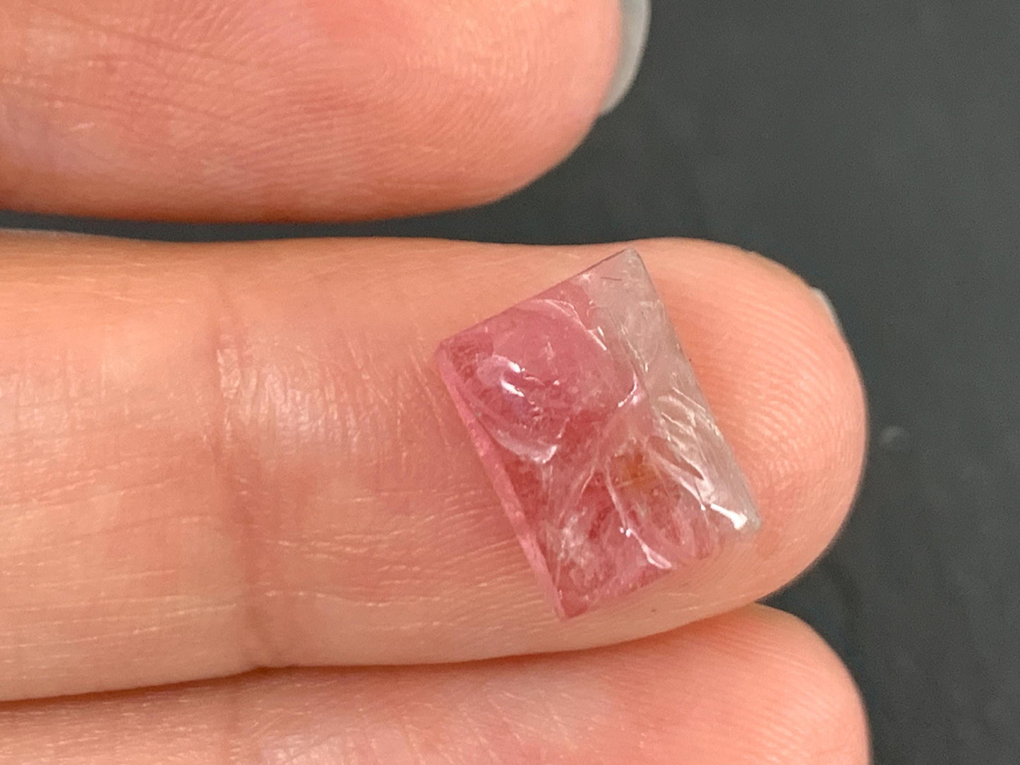 Carved Tourmaline 8x10x4mm cabochon