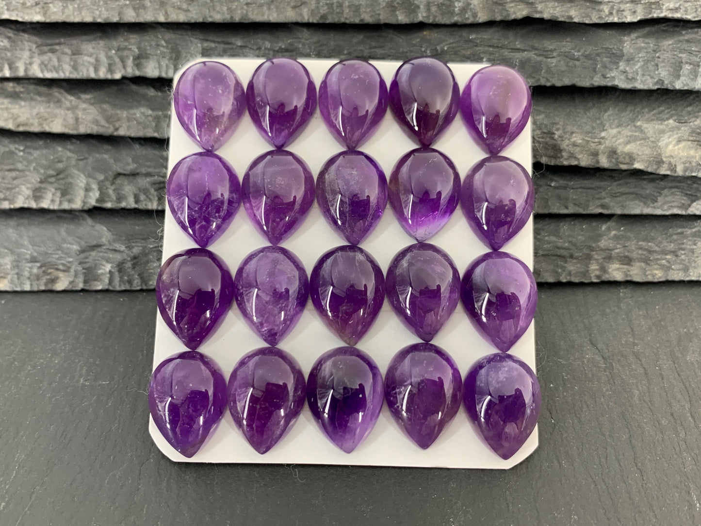 Amethyst pear 12x16mm cabochon - Calibrated cabochons