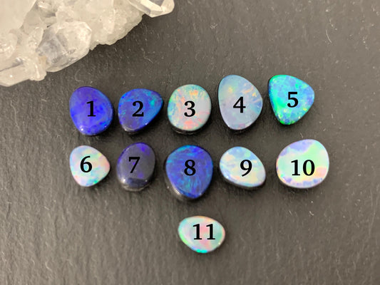 Australian Opal doublet 5-6mm long cabochon