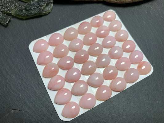 Pink Opal pear 10x12mm cabochon - Calibrated cabochons
