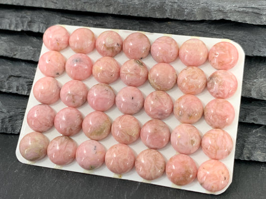Rhodochrosite round 10mm cabochon - Calibrated cabochons
