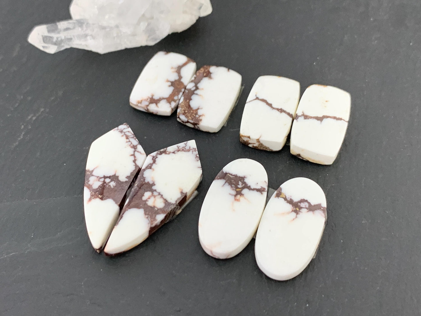 Wild Horse Jasper 18-31mm long cabochon pair