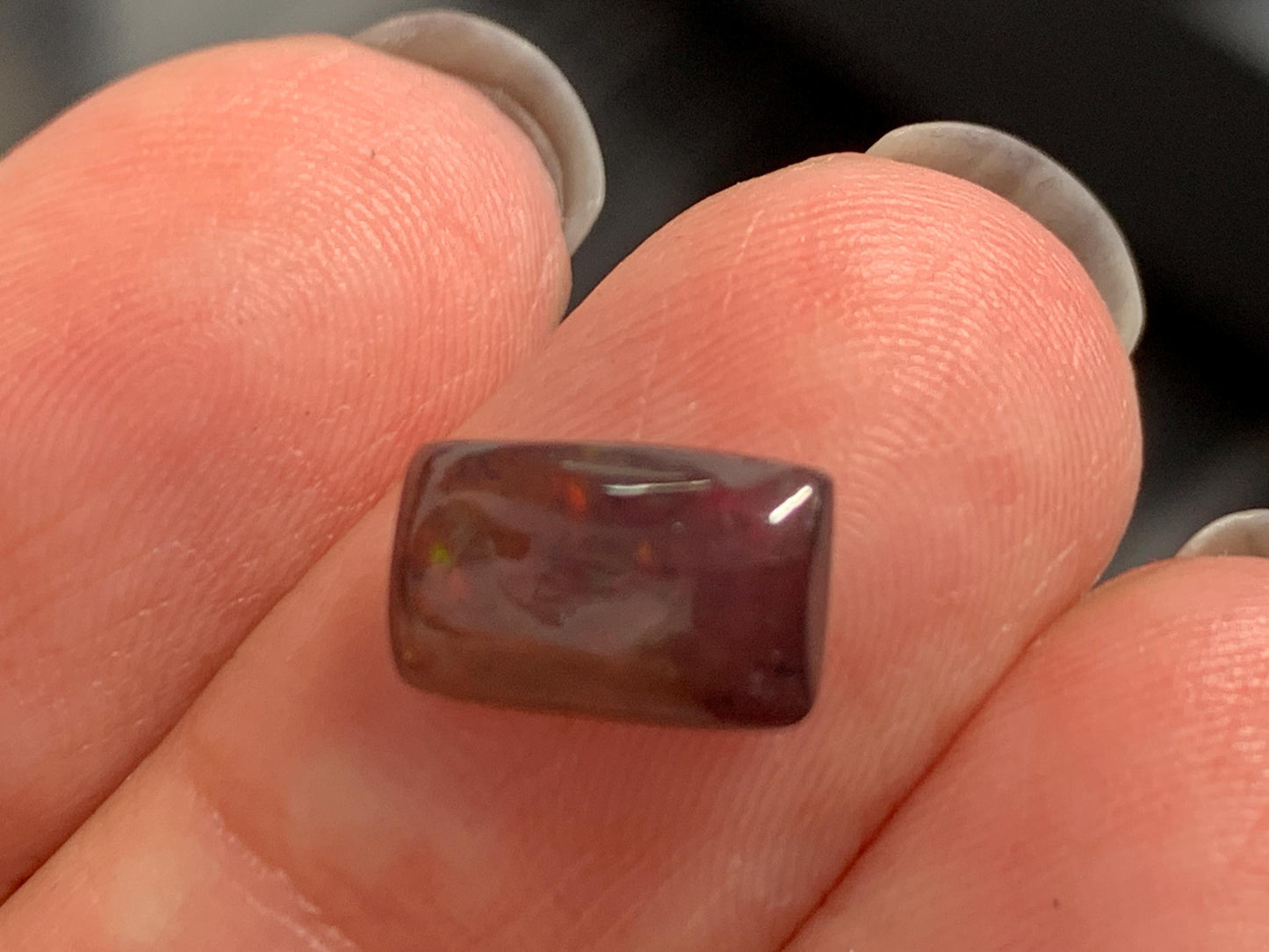 Natural Ethiopian Black Opal 6x10x3mm cabochon