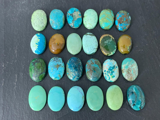 Tibetan Turquoise oval 10x15mm cabochon