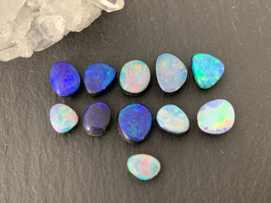 Australian Opal doublet 5-6mm long cabochon