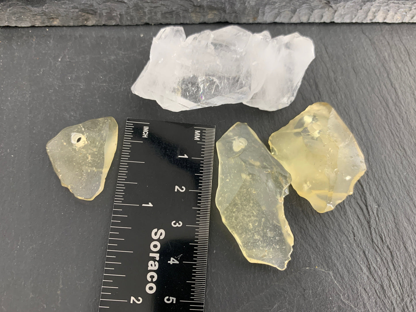 Drilled Libyan Desert Glass 24-45mm long