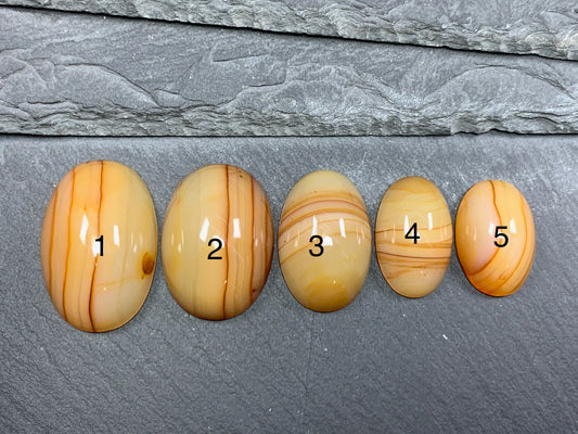 Carnelian- Agate 25-35mm long cabochon