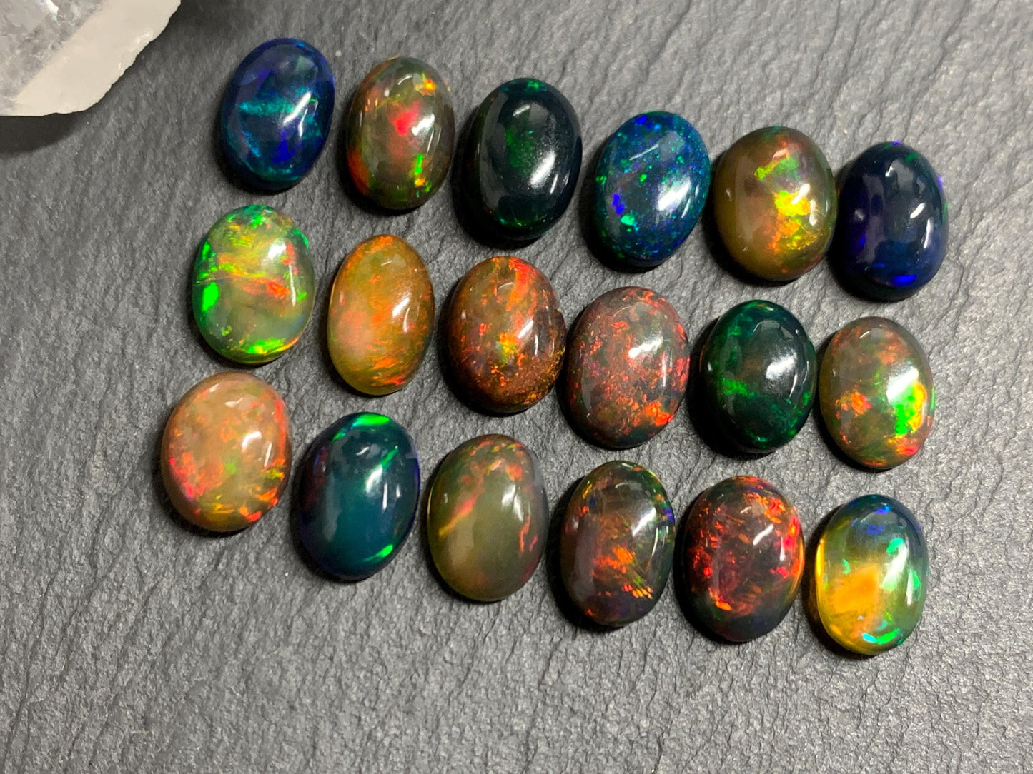 Natural Ethiopian Black Opal 11-12mm long cabochon/ Select your cabochon