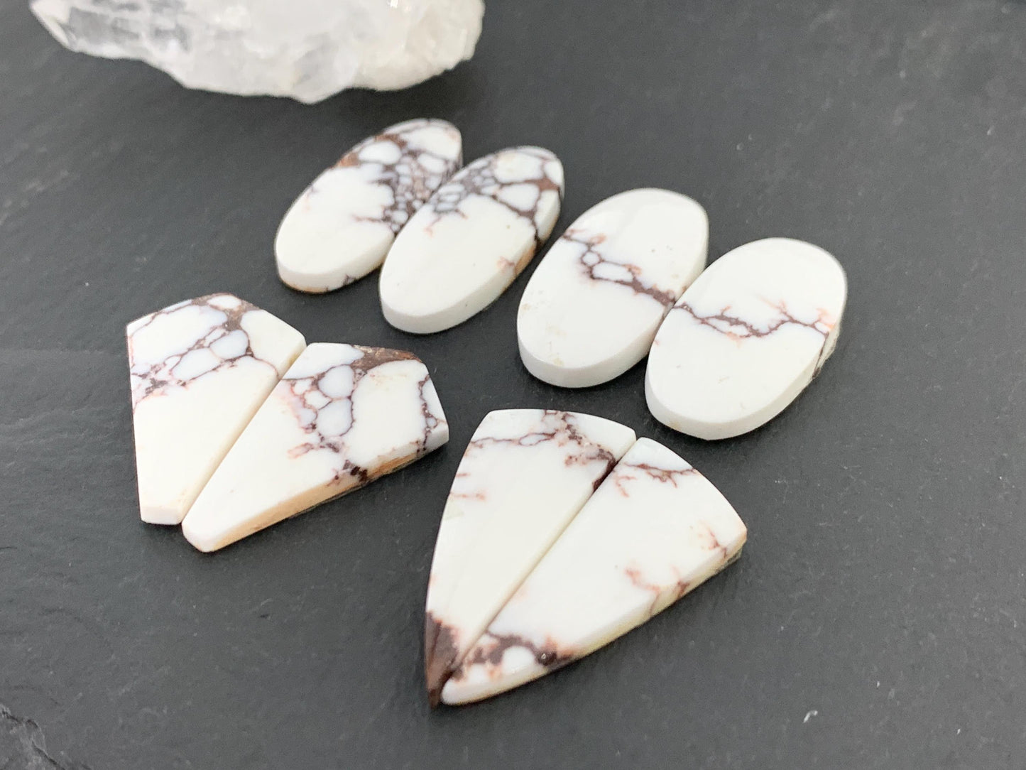 Wild Horse Jasper 24-28mm long cabochon pair