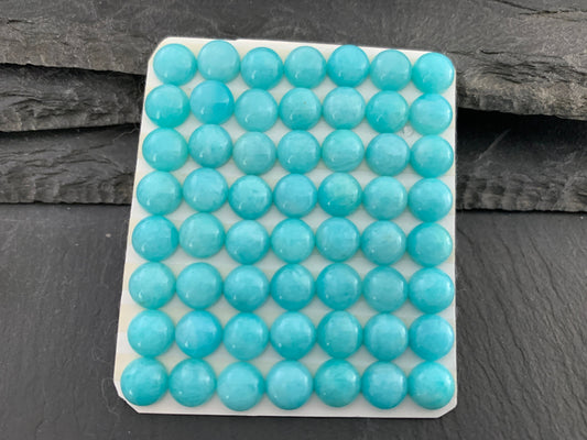 Amazonite round 7mm cabochon - Calibrated cabochons