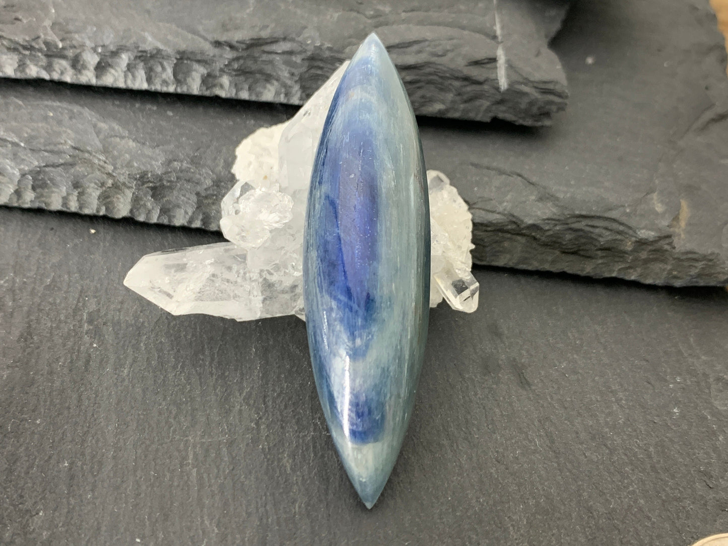Large Marquise Kyanite Cabochon - Rare African Gemstone