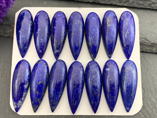 Lapis Lazuli pear 10x30mm cabochon - Calibrated cabochons