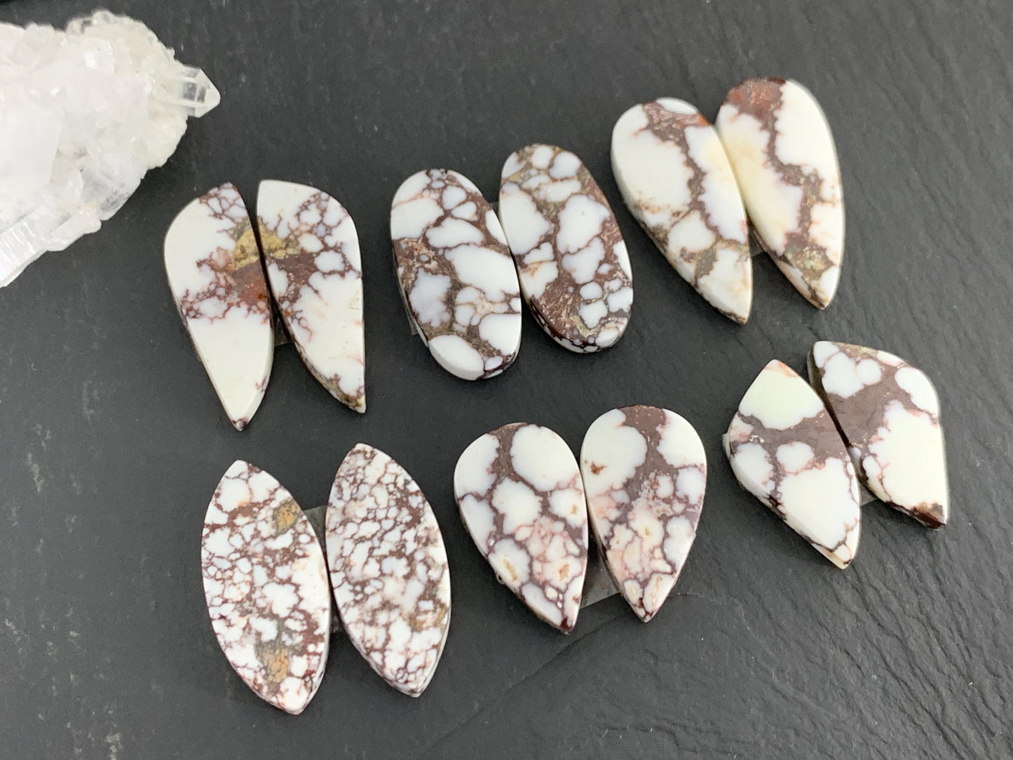 Wild Horse Jasper 21-26mm long cabochon pair