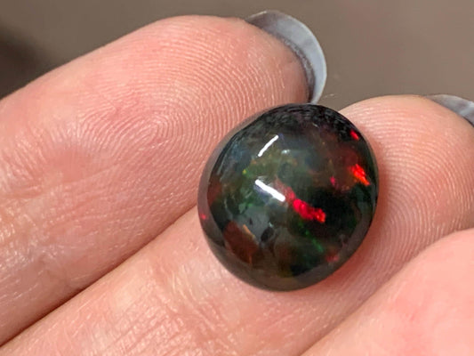 Natural Ethiopian Black Opal 13mm cabochon