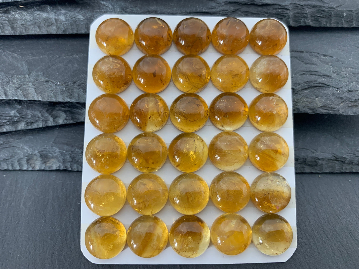 Citrine round 12mm cabochon - Calibrated cabochons