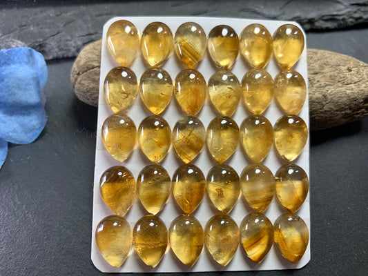 Citrine pear 10x14mm cabochon - Calibrated cabochons