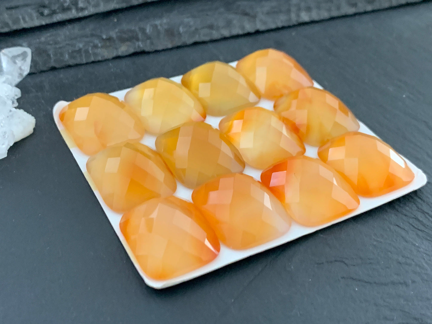 Faceted Carnelian 18x22mm Cabochon | Calibrated Carnelian