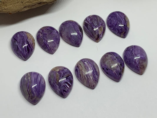 Charoite pear 12x16mm cabochon  - Calibrated cabochons