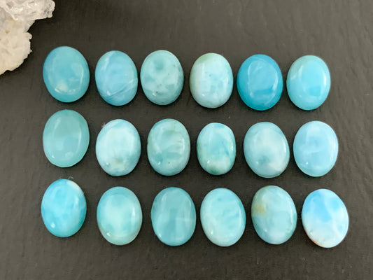 Larimar oval 7x9mm cabochon