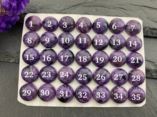 Charoite round 10mm Cabochon - Calibrated cabochons