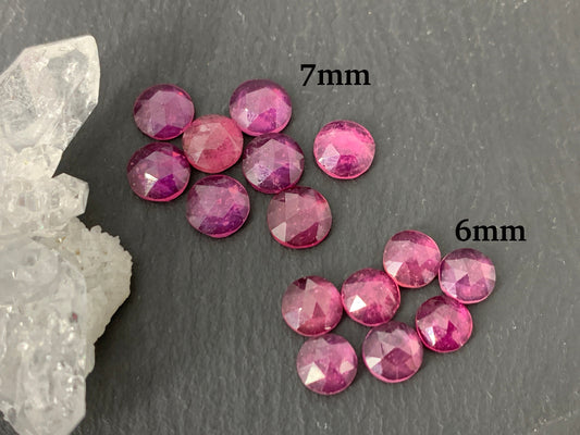Faceted Thailand Sapphire round 6mm, 7mm cabochon