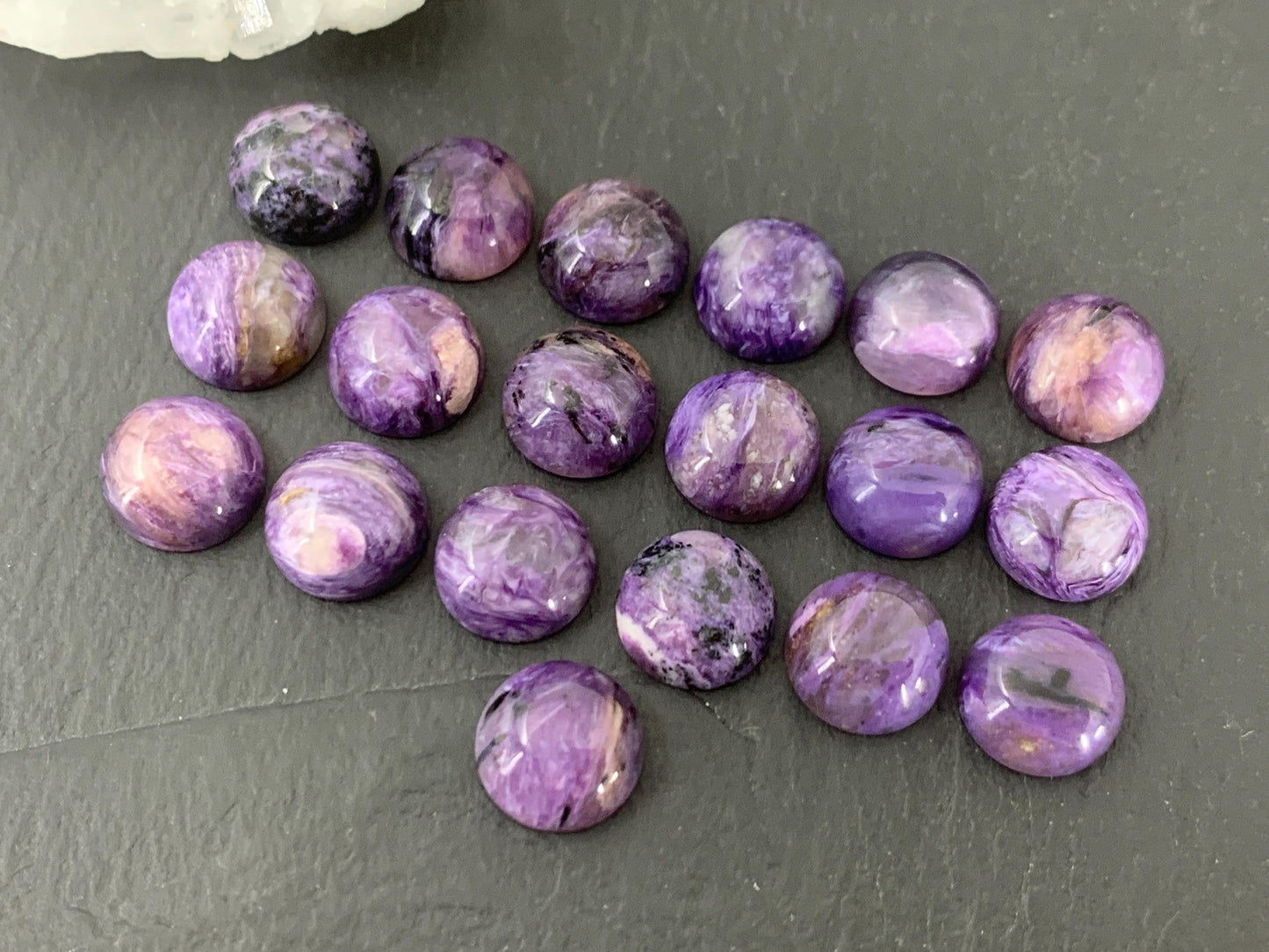 Round Charoite Cabochon 10mm - Calibrated cabochons