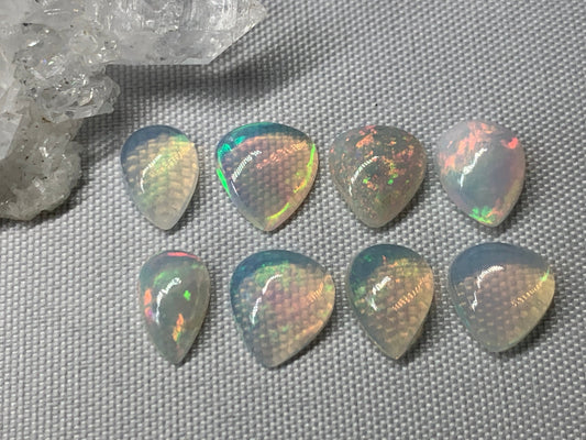 Ethiopian Opal pear 10mm long cabochon