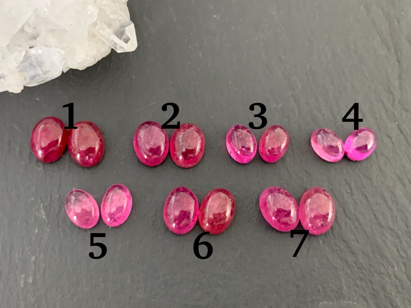 Thailand Pink Sapphire pair 6-7mm long cabochon