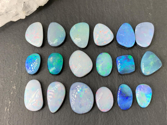Australian Opal Doublet Free Form Cabochon 7-12mm – Colorful Gemstone Piece