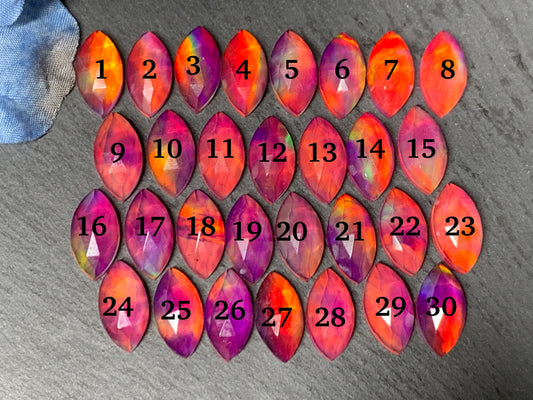 Faceted Aurora Opal marquise 8x16mm cabochon - Doublet cabochons