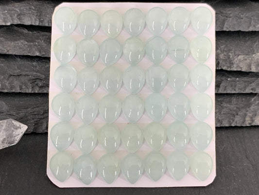 Aquamarine pear 8x10mm cabochon - Calibrated cabochons