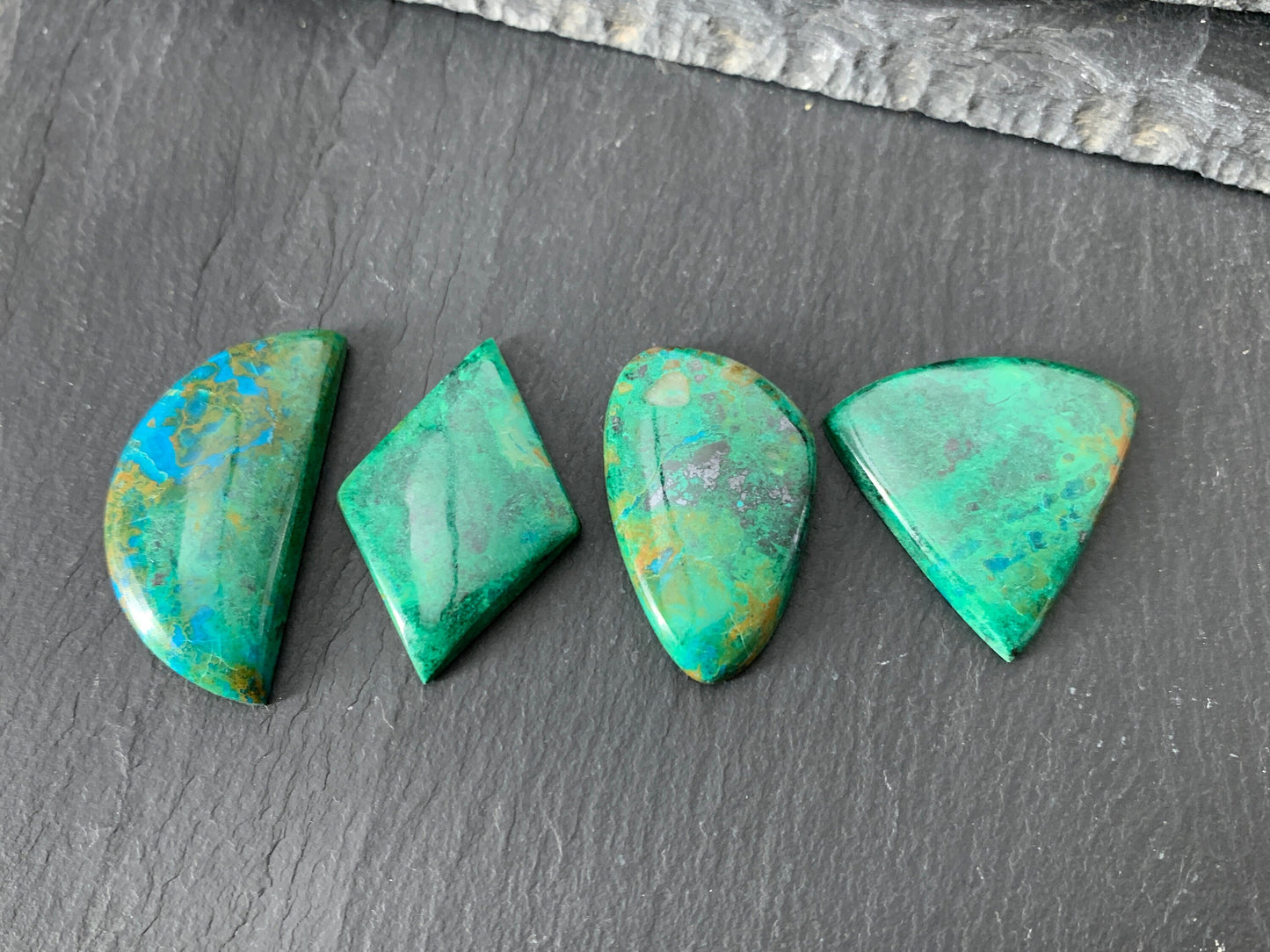 Chrysocolla cabochons 22x33x5mm