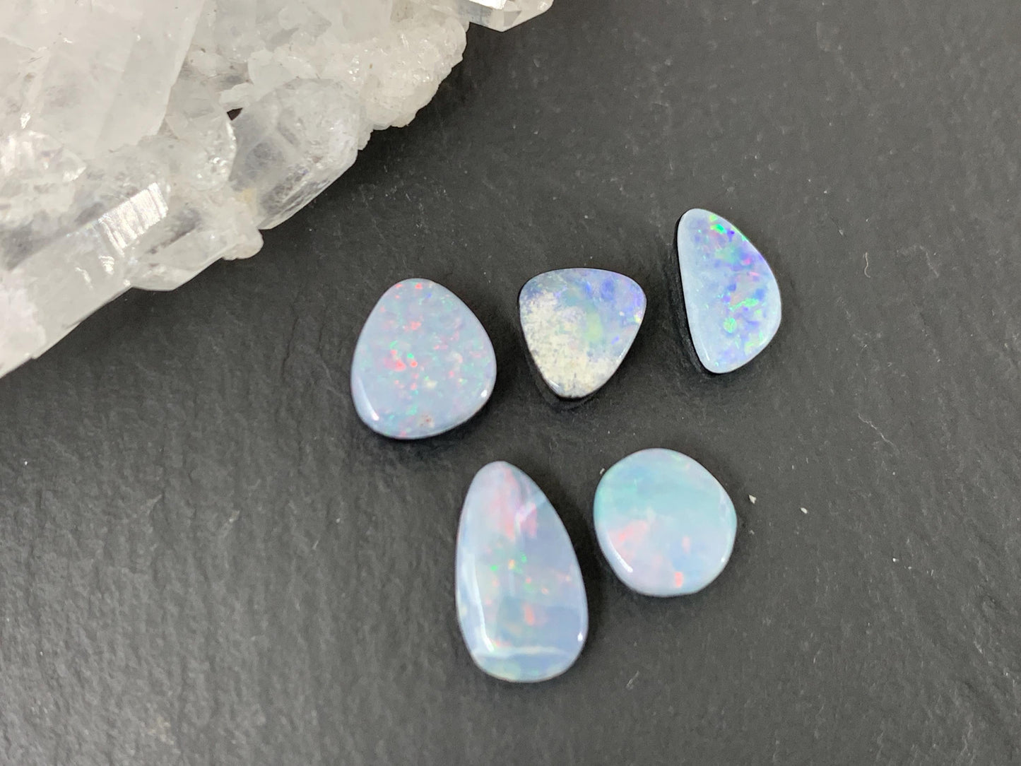 Australian Opal Doublet 6-9.5mm long cabochon - Select your piece