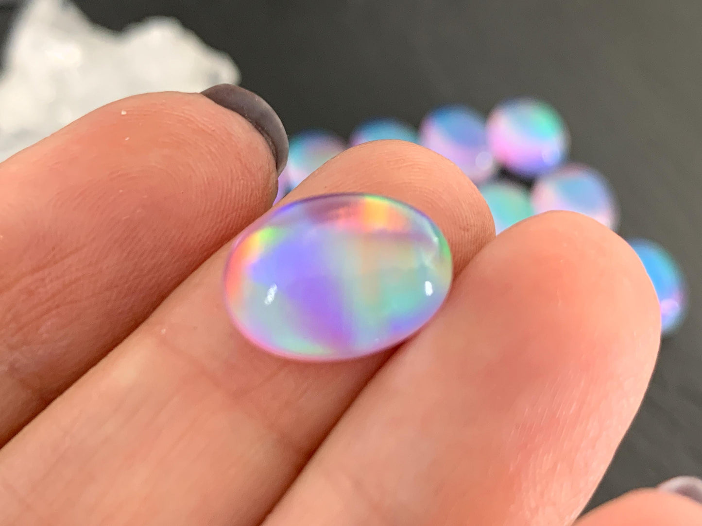 Aurora Opal Cabochon: 10x14mm Oval Gemstone