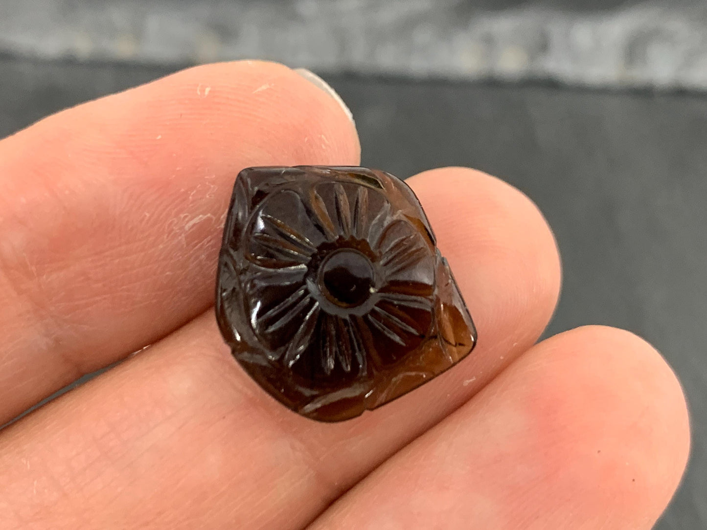 Carved Tourmaline 14x16x4mm cabochon