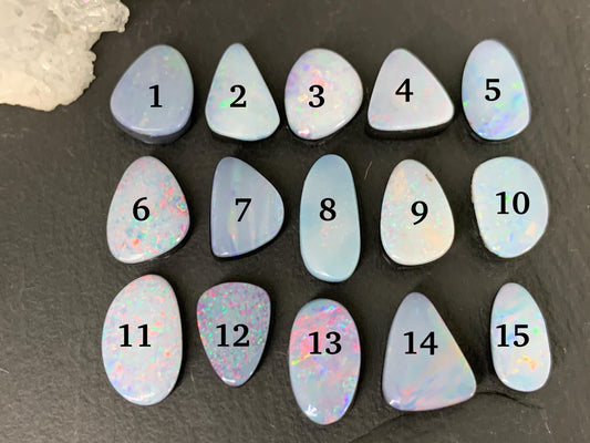 Australian Opal doublet 11-14mm long cabochon