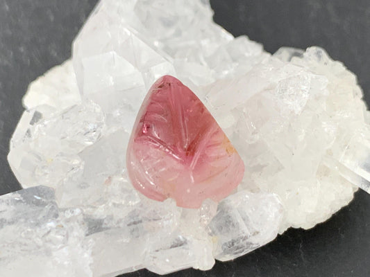 Carved Tourmaline 9x11x4mm cabochon