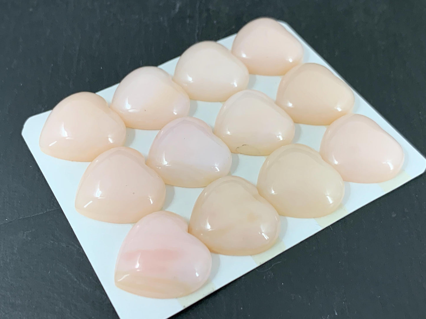 Pink Opal Heart Cabochon 20mm - Natural Calibrated Gemstone Jewelry