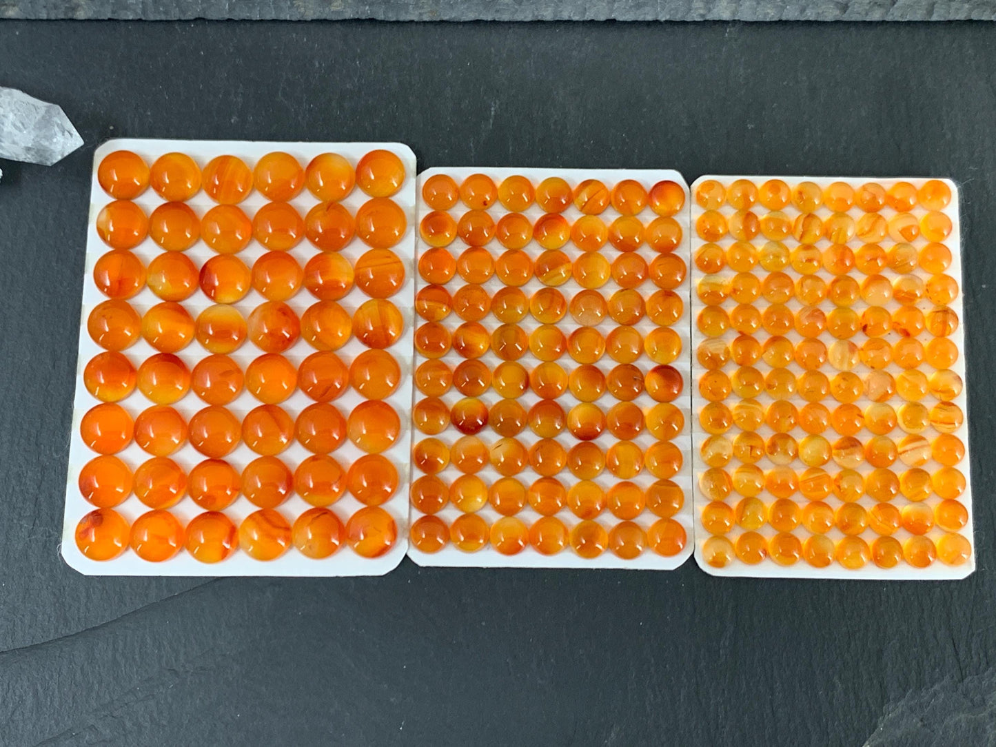 Carnelian round 5, 6, 8mm cabochon - Calibrated cabochons